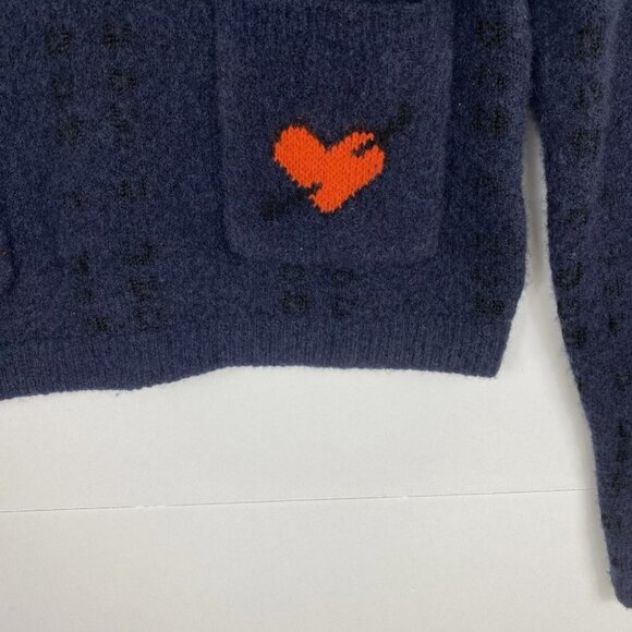 Ganni Waterly Jacquard Pullover In Navy, M - Picture 9 of 11